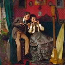 Схема вышивки «Джордж Браун - Урок музыки»