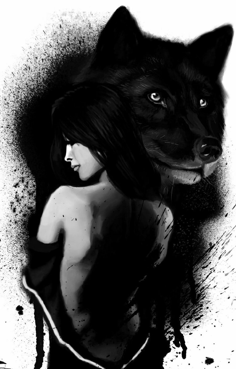 волк и девушка - волк, девушка - оригинал