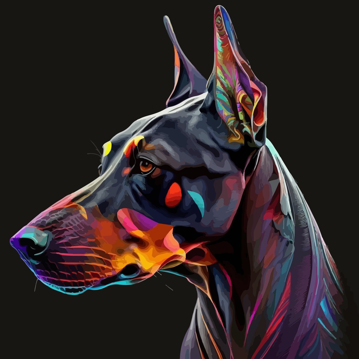 Доберман. - собаки, собака, животные, доберман - оригинал