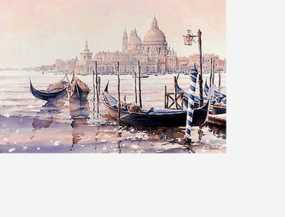 Венеция - пейзаж, венеция, море, город, гондолы - предпросмотр