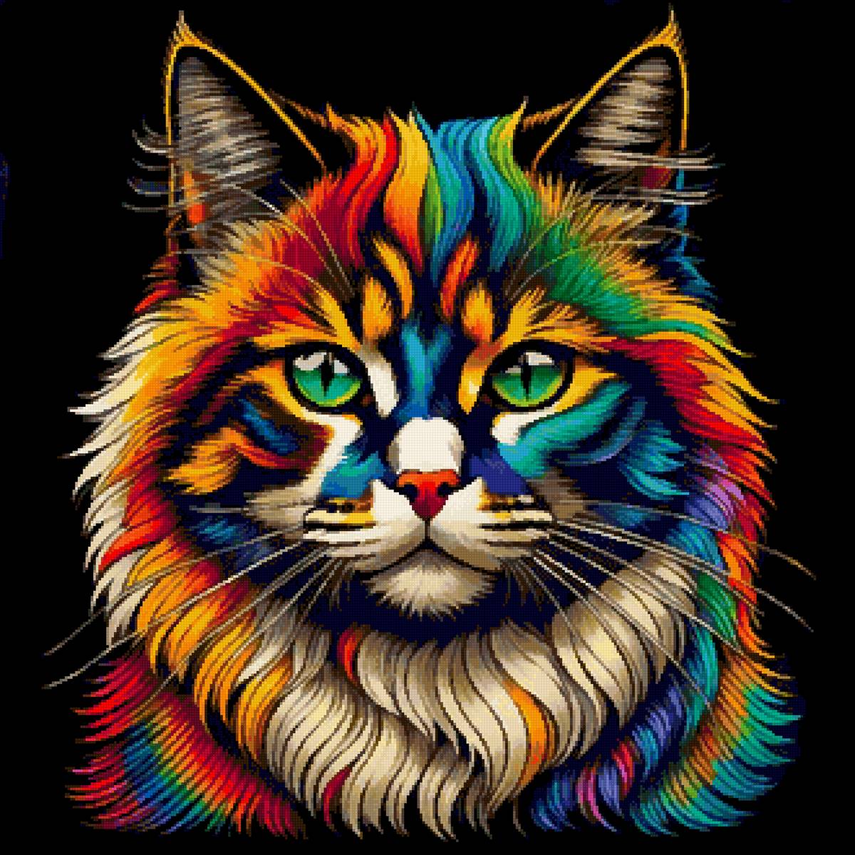 Радужный кот - кот, животные - предпросмотр