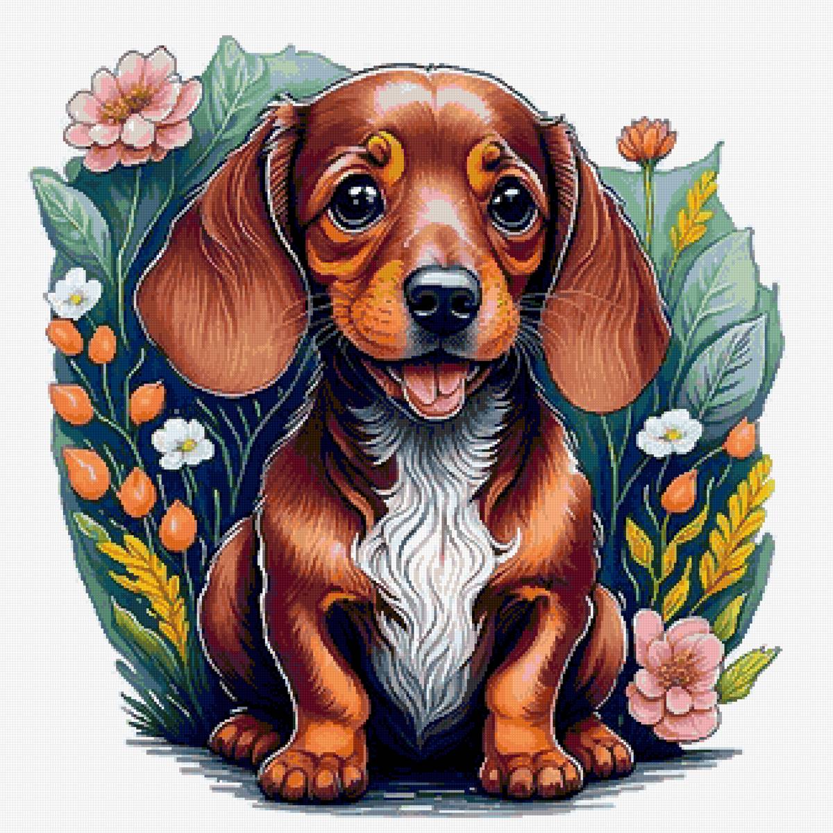 Щенок - собака, собаки, щенок, животные, такса. - предпросмотр