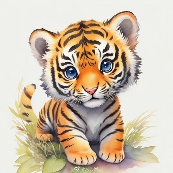 Тигренок - тигр, животные, тигренок - оригинал