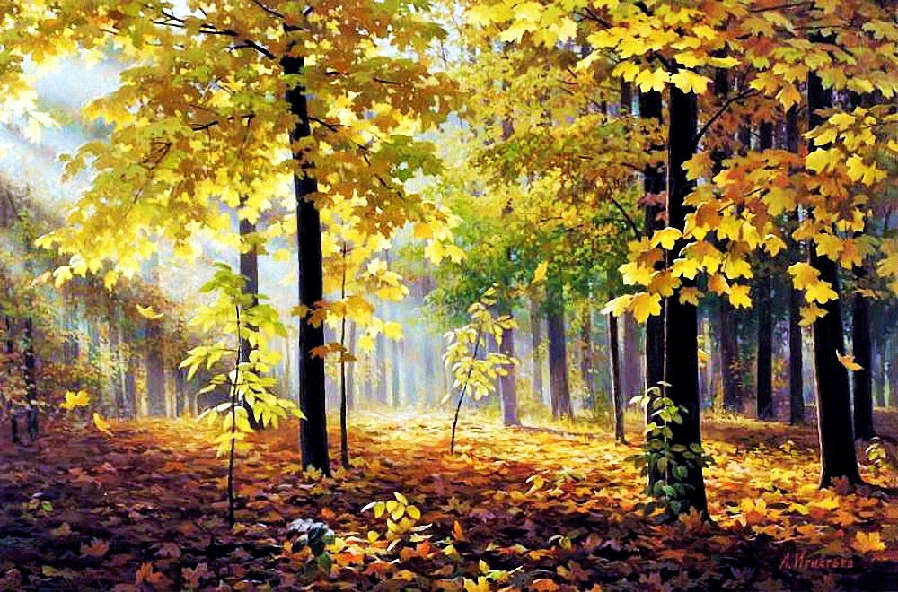 художник Александр  Игнатьев - осень, игнатьев, пейзаж, природа - оригинал