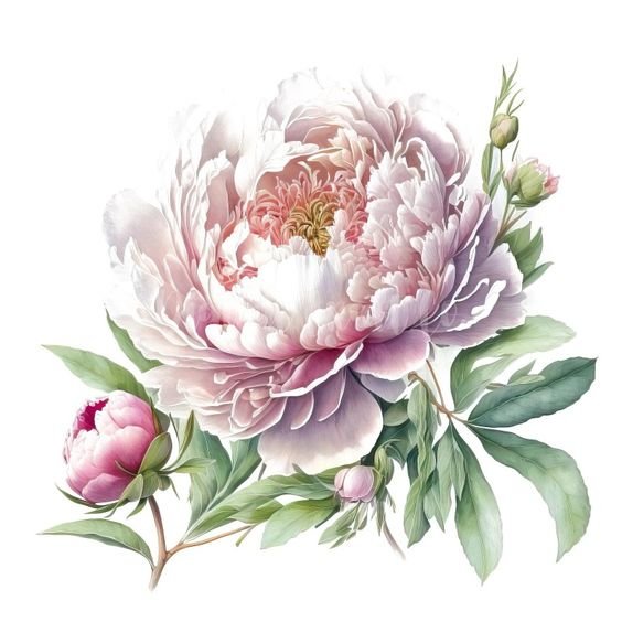 Пион - живопись, пионы, цветы - оригинал