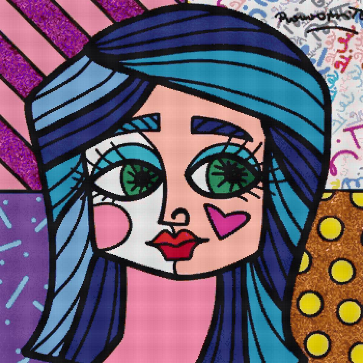 Поп-арт портрет девушки - абстракция, женщина, поп-арт, девушка, арт - предпросмотр