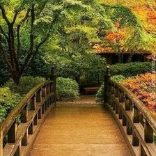 Схема вышивки «мостик в парке»