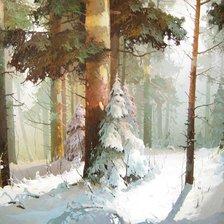 Схема вышивки «лес»