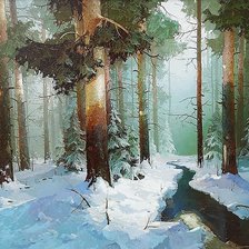 Схема вышивки «лес»