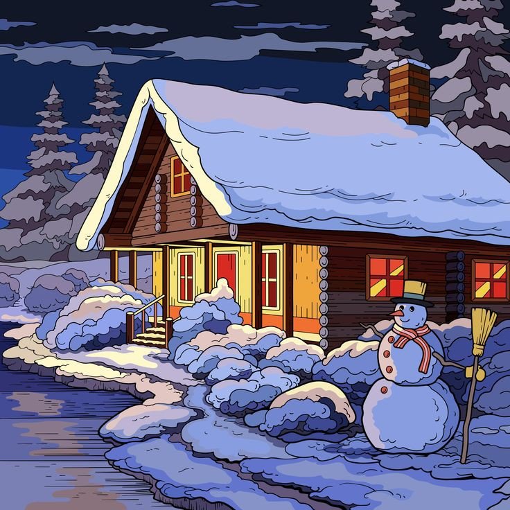 Зима - дом, рождество, зима, новыйгод - оригинал