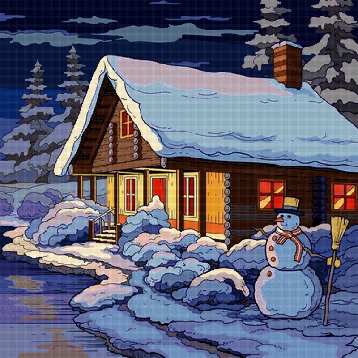 Зима - новыйгод, дом, рождество, зима - предпросмотр