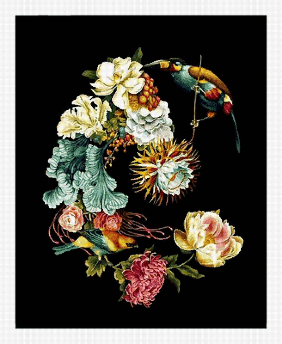 №2722502 - птицы, цветы - предпросмотр