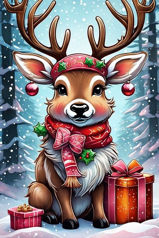 Подарочки - животные, олень, рождество - оригинал