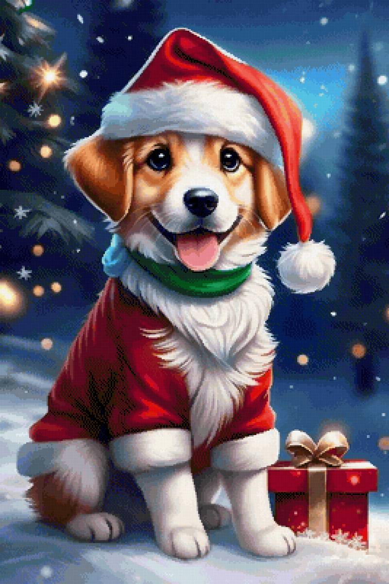 Подарки от собачки - животные, собака, рождество, собаки, детский, новый год - предпросмотр