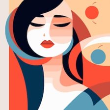 Схема вышивки «Девушка цветная»