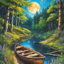 Схема вышивки «Луна»