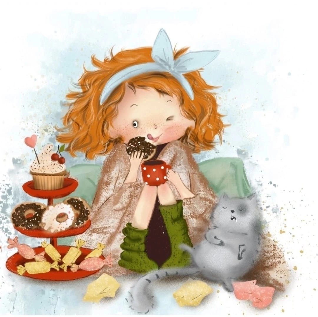 девочка и кот - парочка, друзья, девочка, кот - оригинал