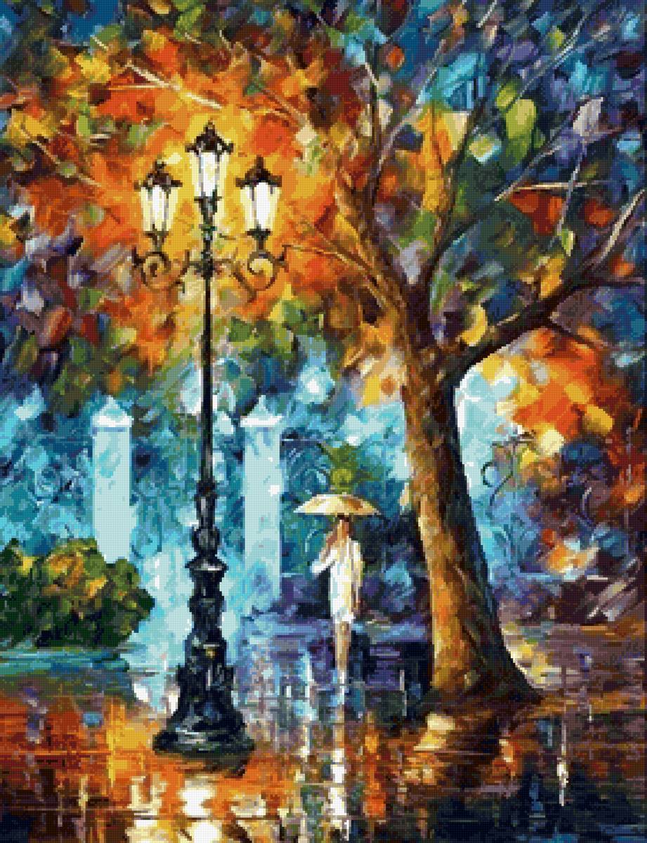 Дождь - дождь, фонари, вечер, афремов - предпросмотр