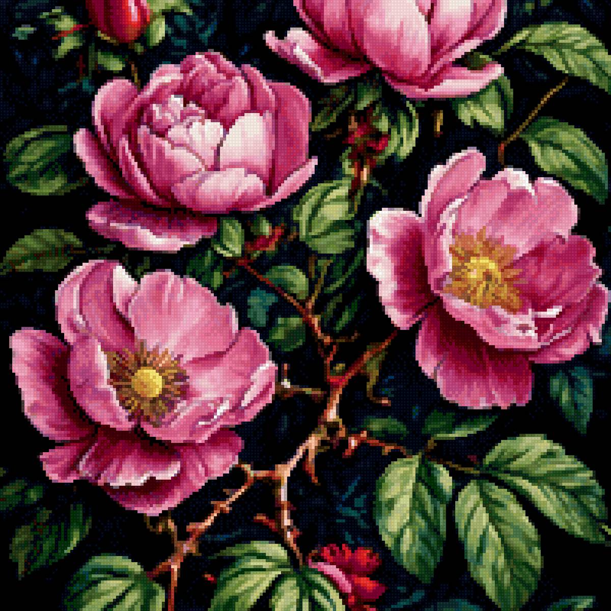 Шиповник - весна, розы, роза, лес, листья, шиповник, цветы - предпросмотр