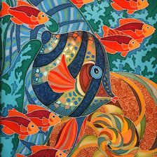 Схема вышивки «рыбы»