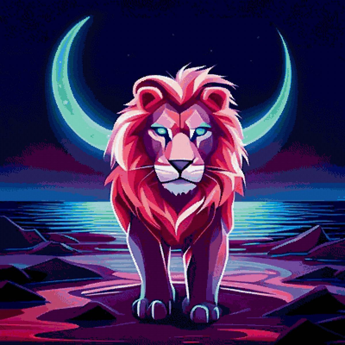 Арт лев - животные, лев - предпросмотр