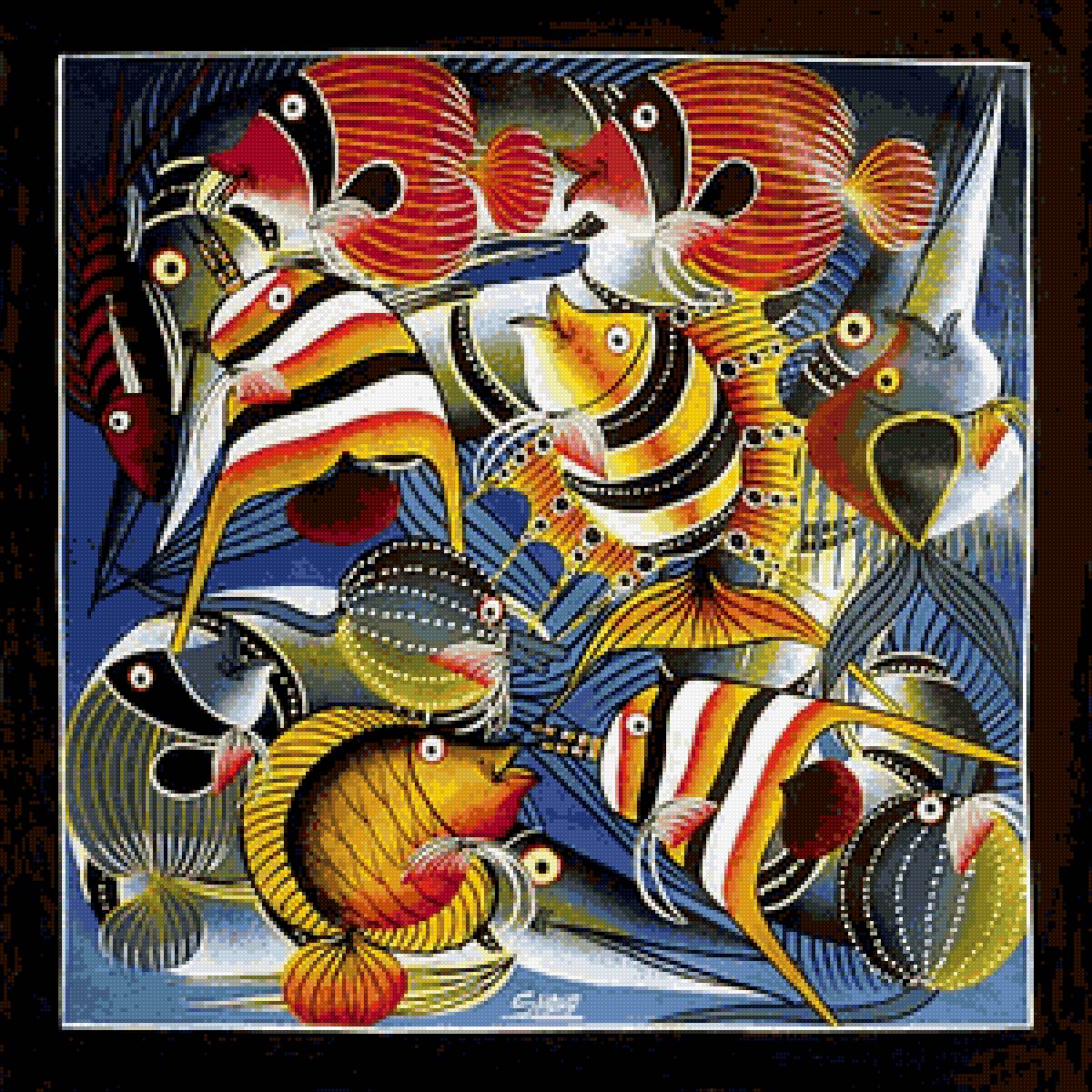 рыбки - панно - предпросмотр