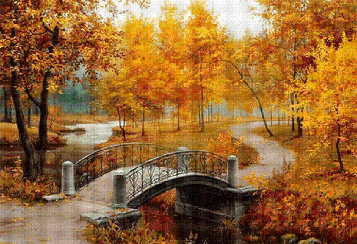 золотая осень - мостик, вола, осень - предпросмотр