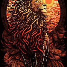 Схема вышивки «лев»