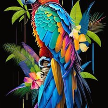 Схема вышивки «Попугай, птицы»