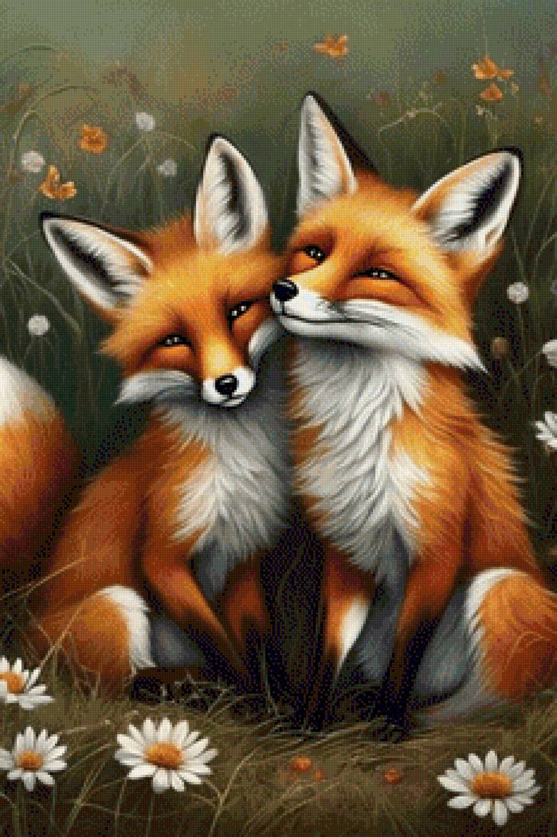 Лисички-сестрички - дикие животные, лиса - предпросмотр