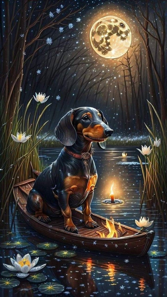 Такие на лодке - животные, собака, такса - оригинал