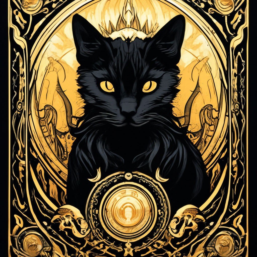 Кот Таро - карты, волшебная, мистика, волшебство, кот, черный кот, таро - оригинал