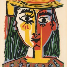 Оригинал схемы вышивки «Девушка в шляпке. По картине Пабло Пикассо» (№2727345)