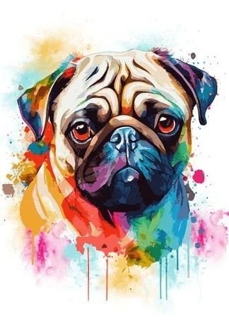 Мопс арт - животные, собаки, мопс, собака - оригинал