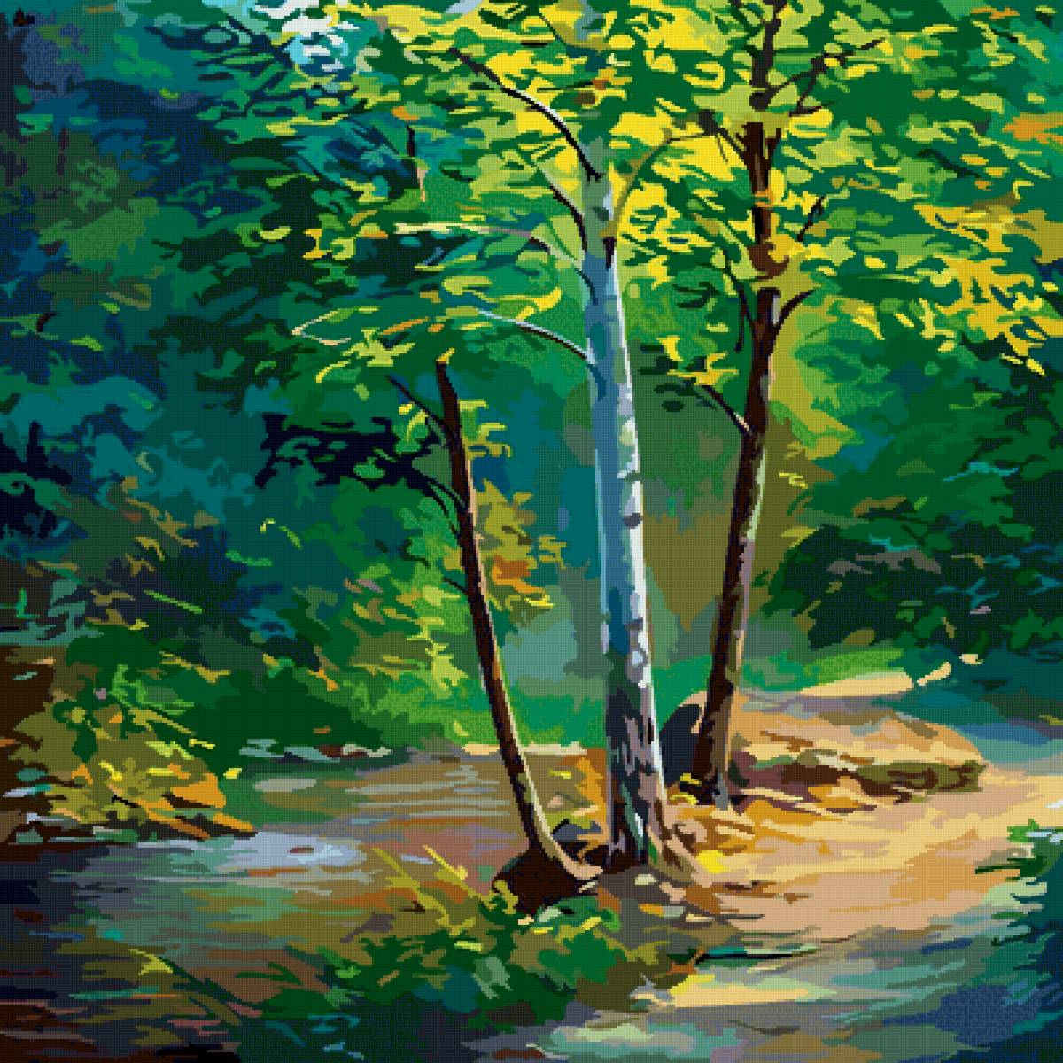 Лето, лес, речка - природа, река, пейзаж, лес - предпросмотр