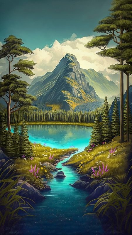 №2727592 - горы, река, природа, лес, пейзаж - оригинал