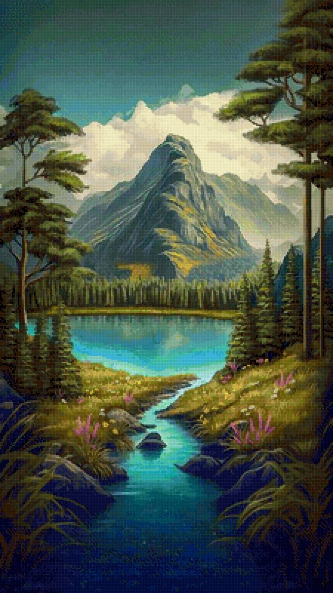 №2727592 - природа, пейзаж, лес, горы, река - предпросмотр