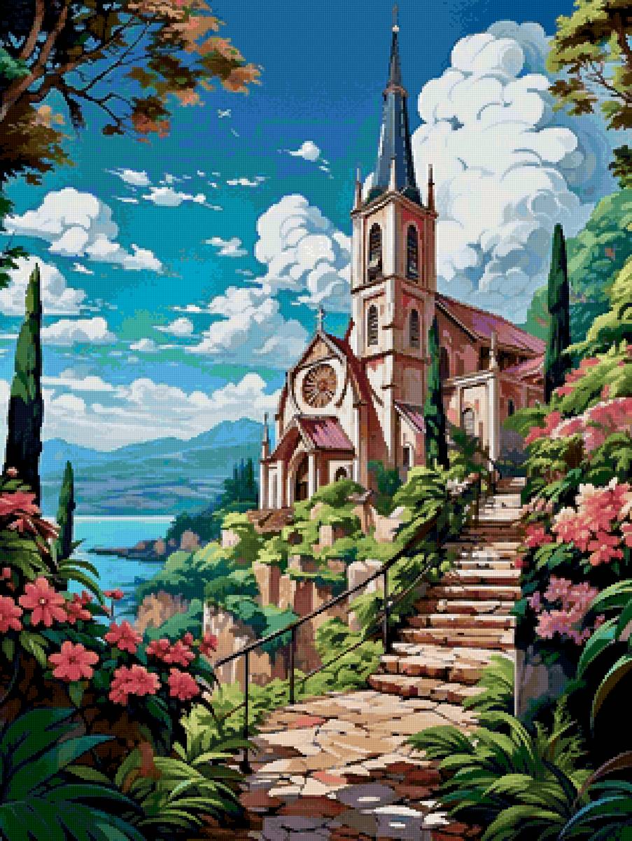 Дорога у храму - храм, религия - предпросмотр