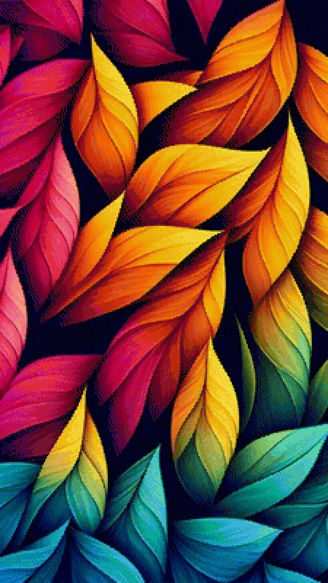 Rainbow leafs - listy - предпросмотр