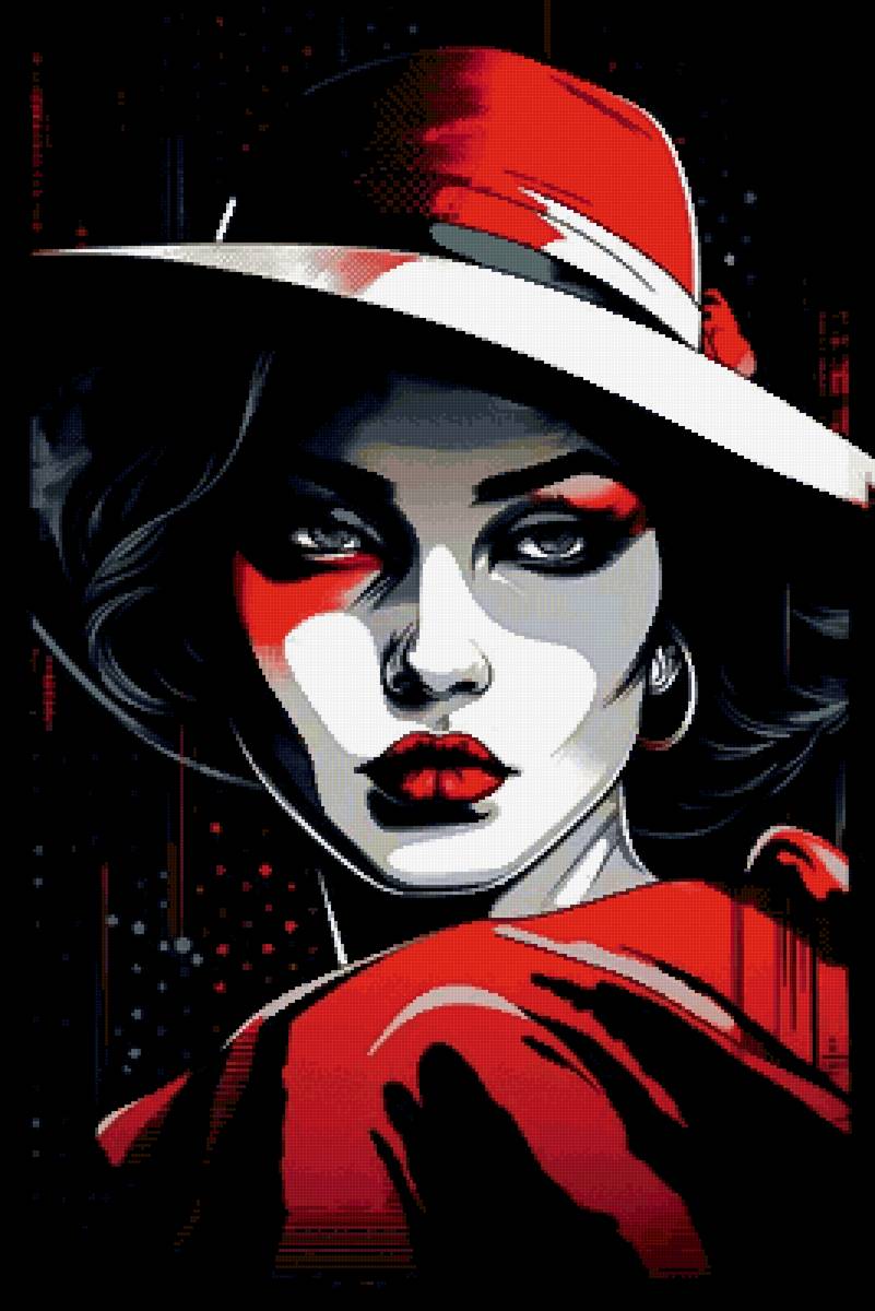 Девушка в шляпе - красота, девушка, арт, женщина - предпросмотр