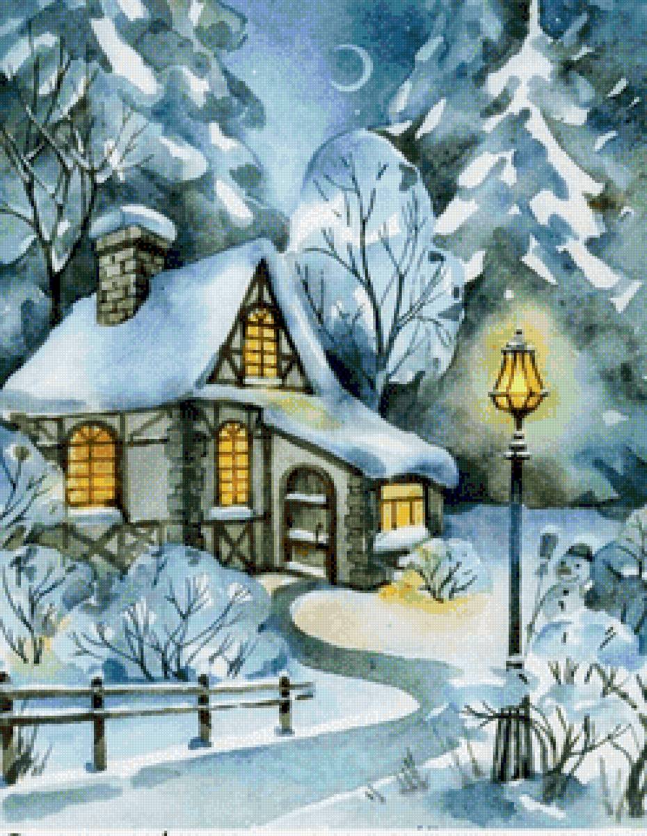 Снежная зима - снег, зима, пейзаж - предпросмотр