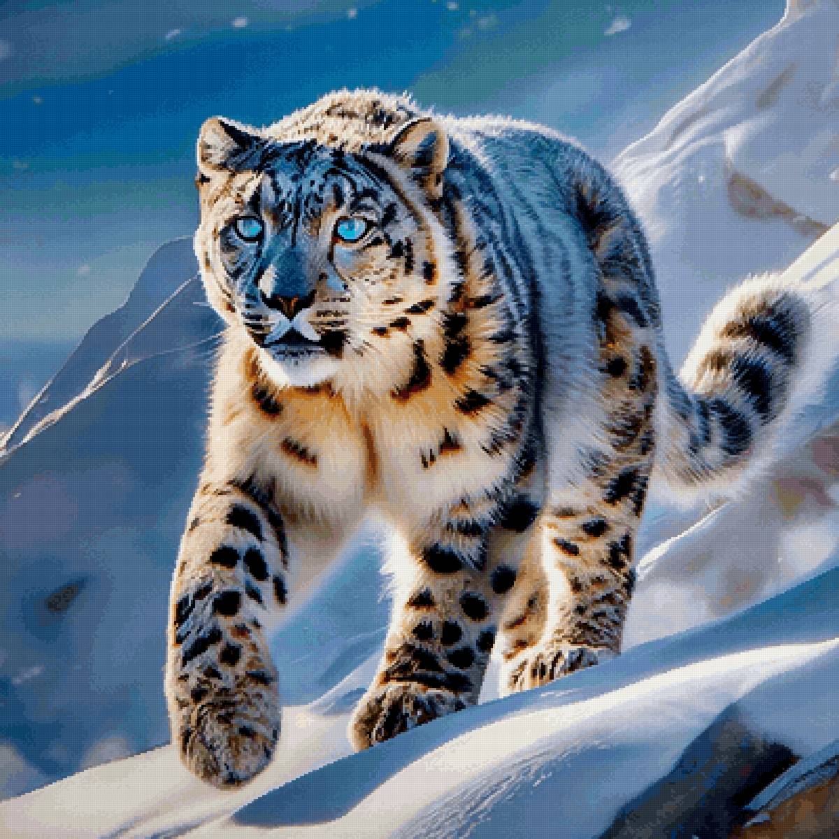 Ирбис - животные, снежный барс, ирбис, зима, дикие кошки - предпросмотр