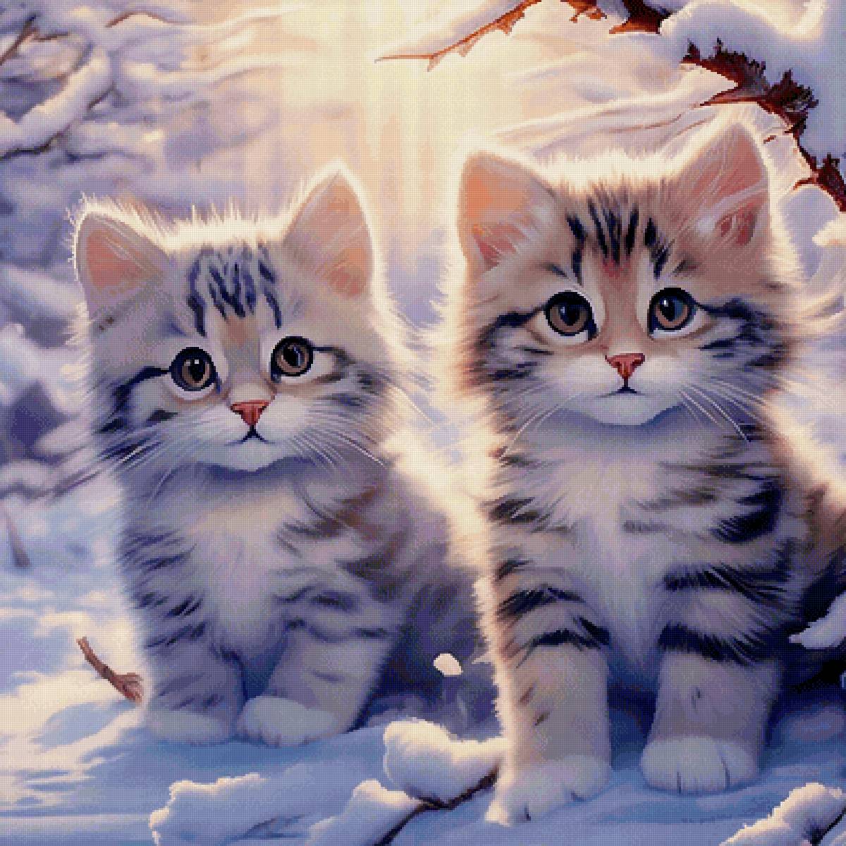 "Снежные барсы" - животные, кот, котенок - предпросмотр