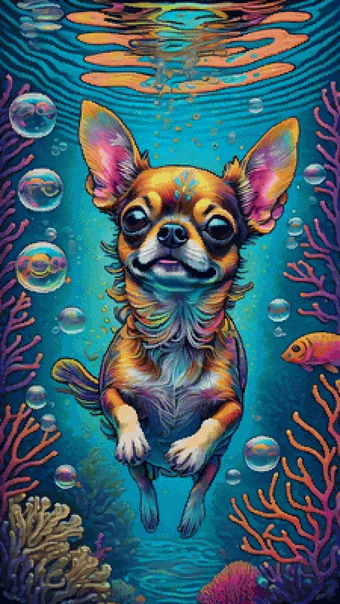 Чих на подводной охоте - животные, собака, чихуахуа, собаки - предпросмотр