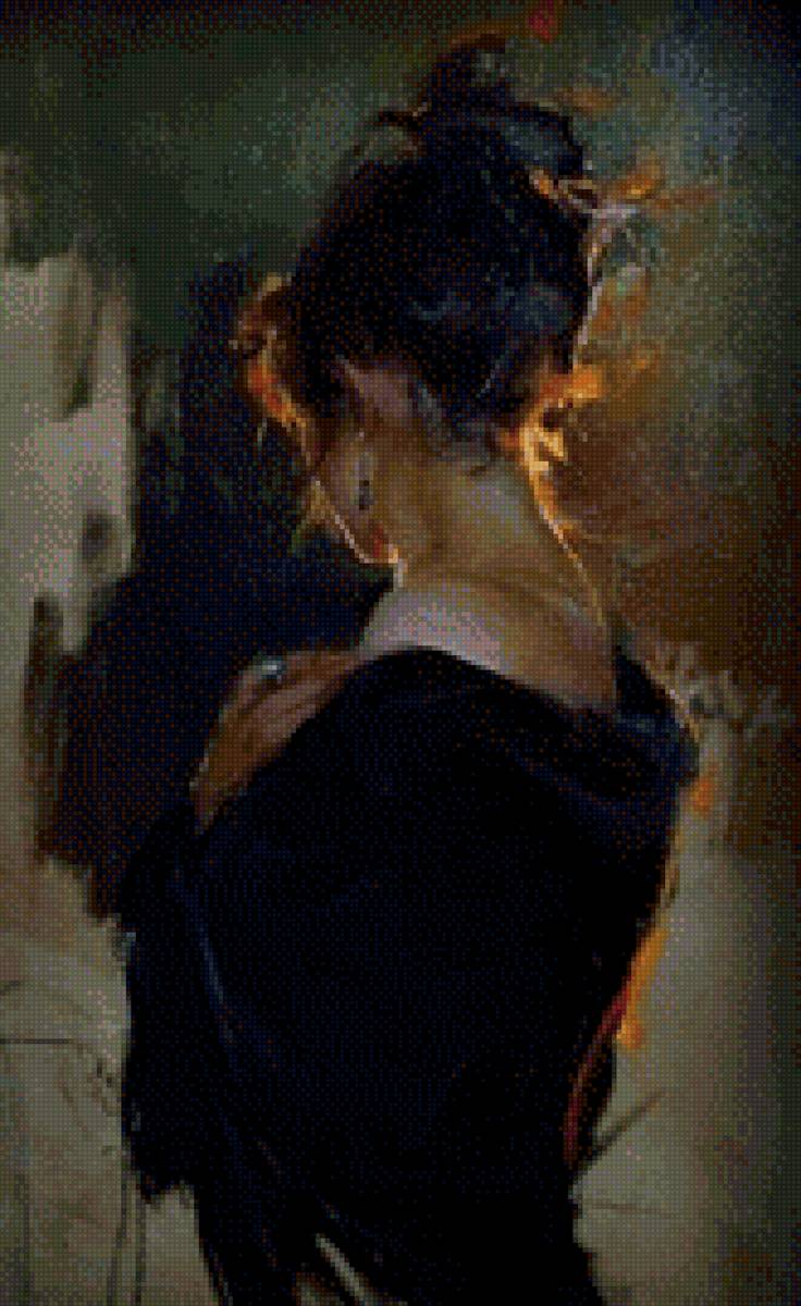 спина девушки пучок силуэт - предпросмотр