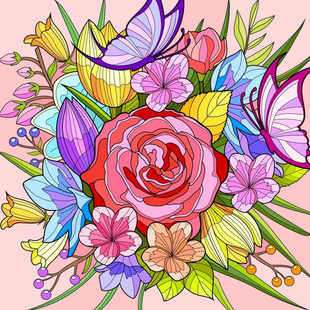 Цветочная композиция - цветы - оригинал