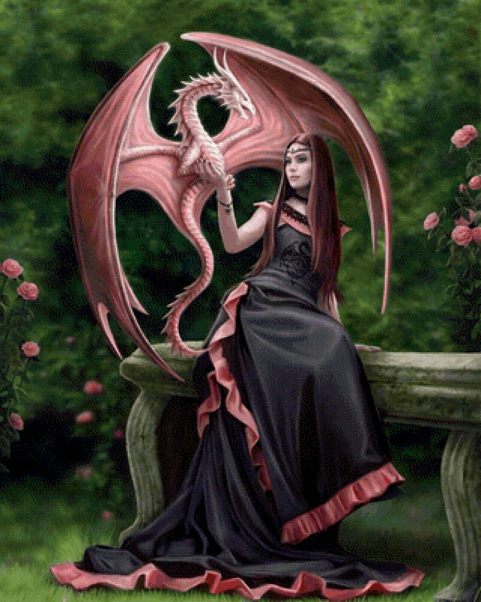 девушка и дракон - фентази - предпросмотр