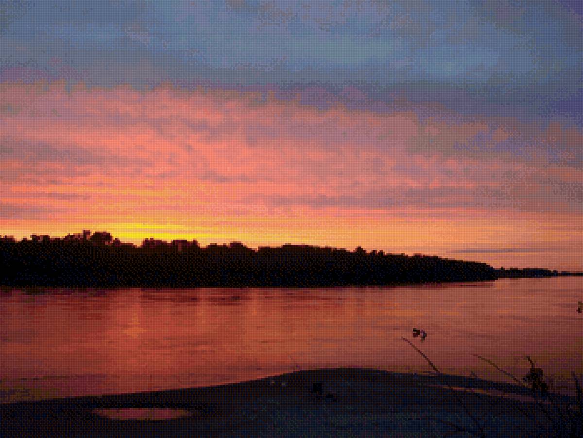 Закат на Ахтубе - закат, река - предпросмотр