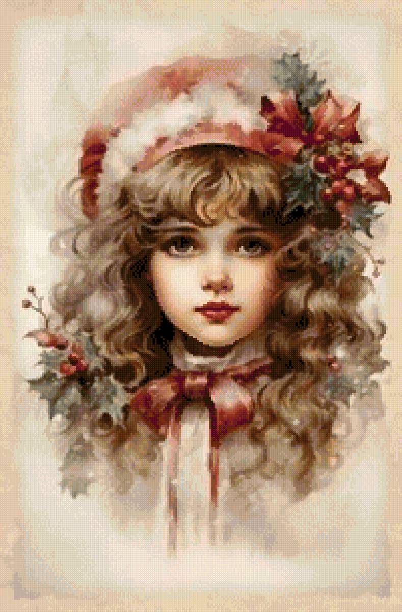 vintage xmas girl - предпросмотр