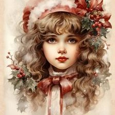 vintage xmas girl